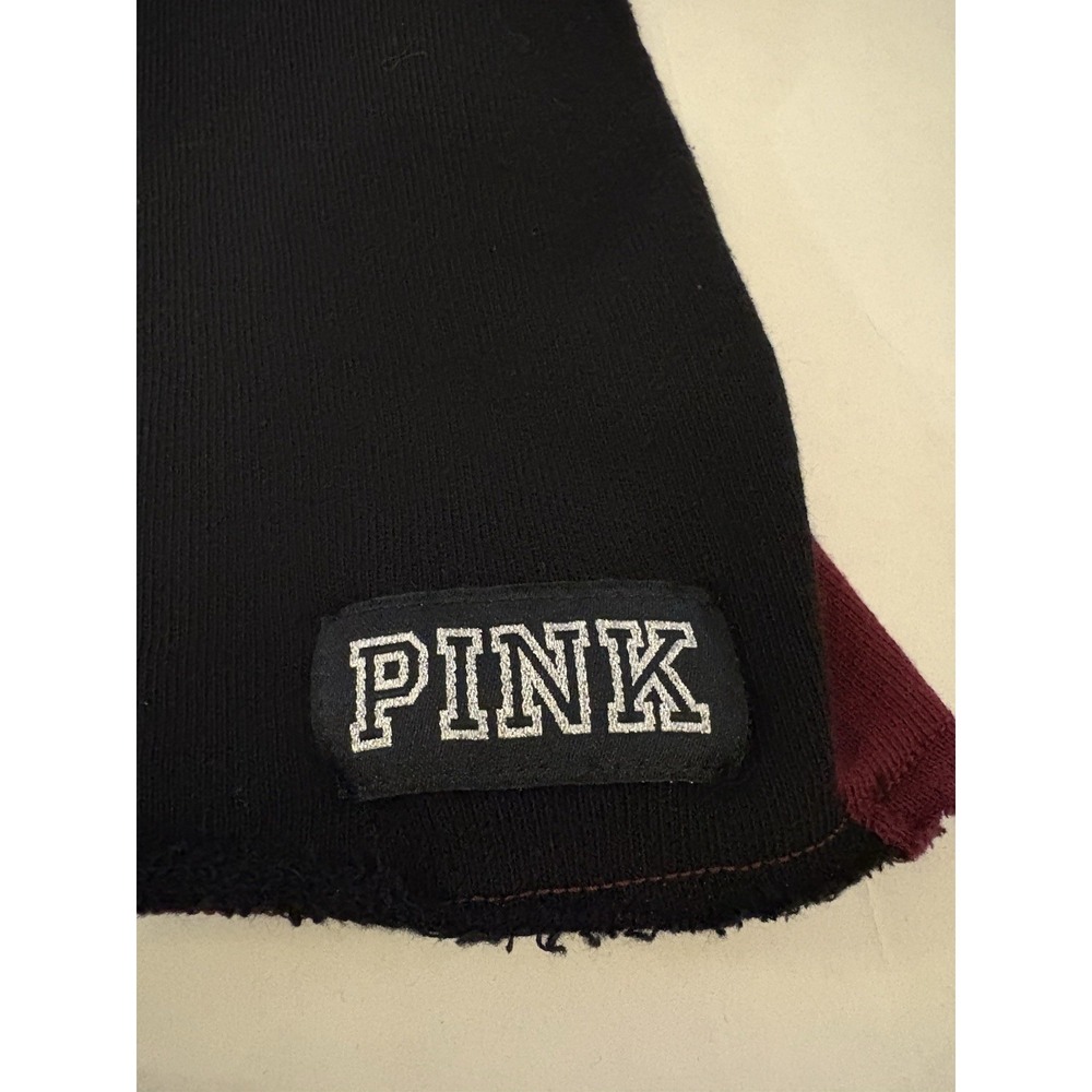 PINK Victoria's Secret Crop Sweatshirt Red Black Women's Large - Picture 3 of 10